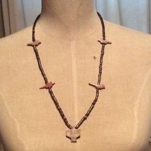 Vintage Handmade Shell Heishi and Fetish Necklace